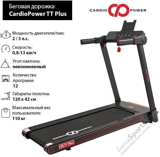 Беговая дорожка CardioPower TT Plus