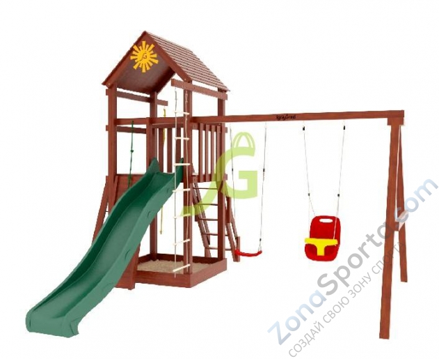 Деревянная детская площадка для дачи Igragrad Панда Фани Gride