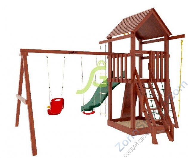 Деревянная детская площадка для дачи Igragrad Панда Фани Gride