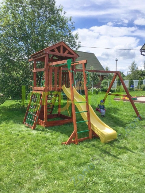 Деревянная детская площадка для дачи Igragrad Панда Фани Gride с рукоходом