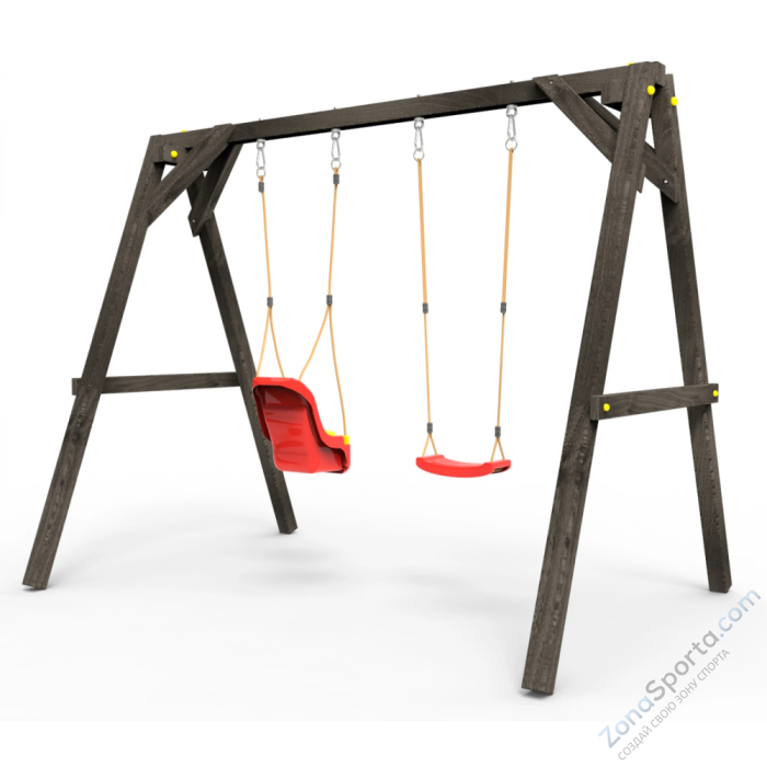 Деревянные качели Пикник 2 Black (качели для малышей качели долька)