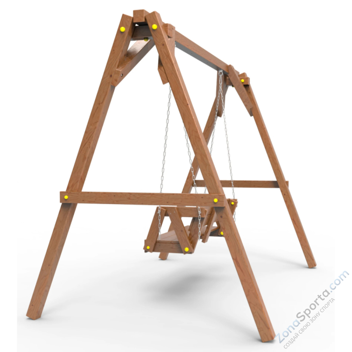 Деревянные качели Пикник 2 Оптимус (диванчик на цепях)