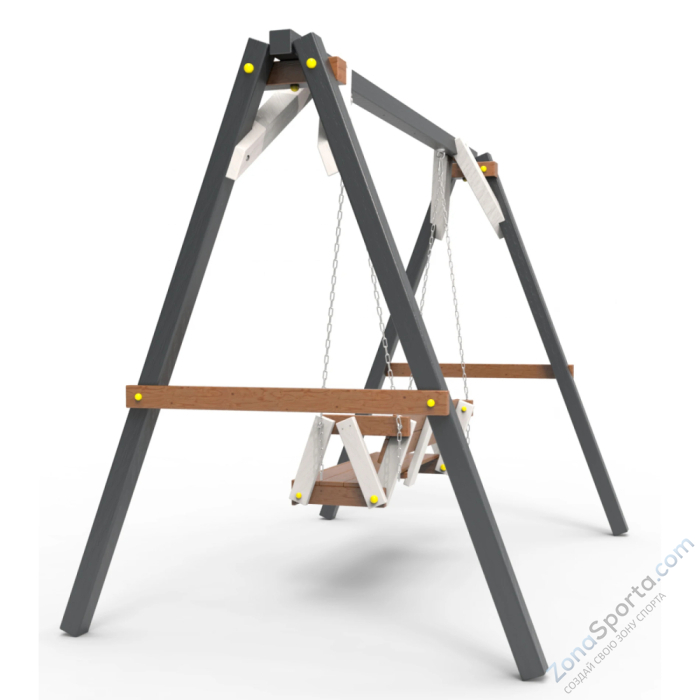 Деревянные качели Пикник 2 Ультра (диванчик на цепях)