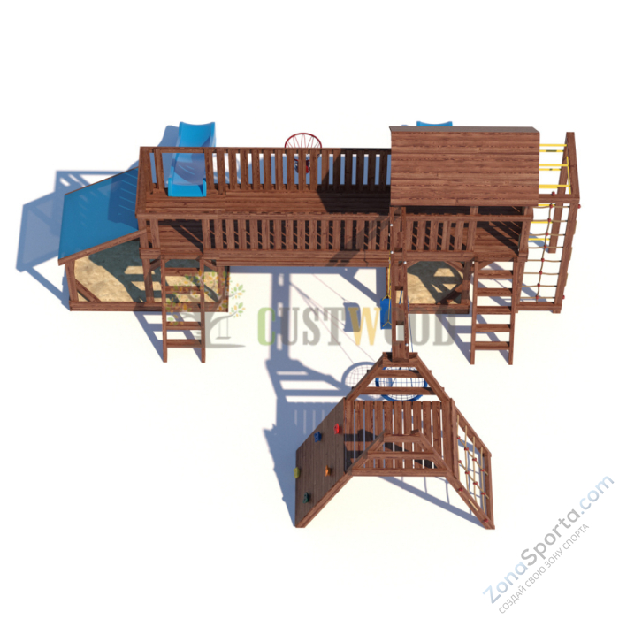 Детская деревянная игровая площадка для улицы дачи CustWood Scout SC12