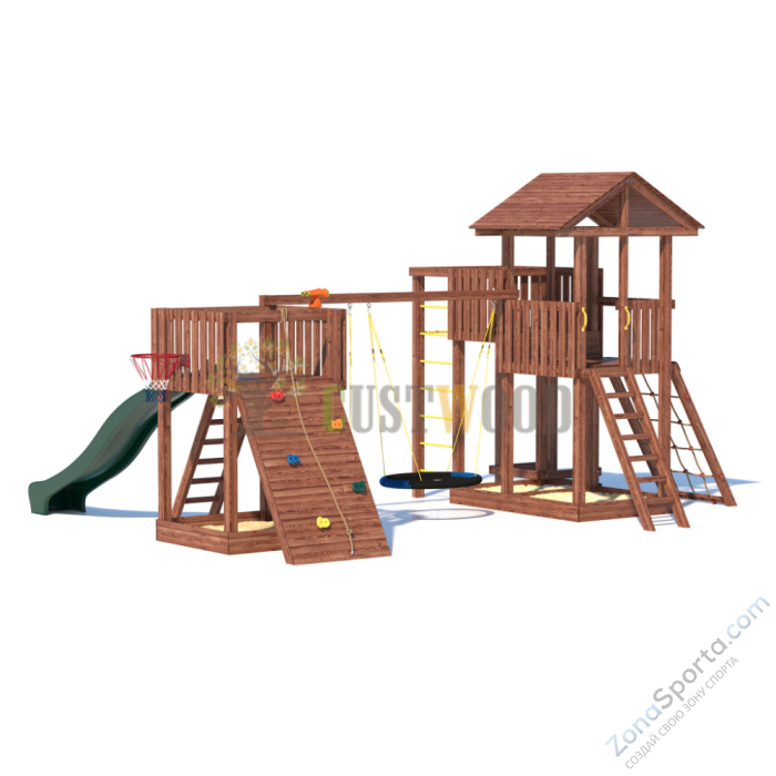 Детская деревянная игровая площадка для улицы дачи CustWood Active 10