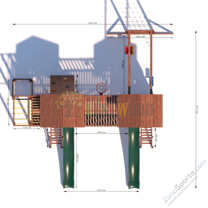 Детская деревянная игровая площадка для улицы дачи CustWood Active 13