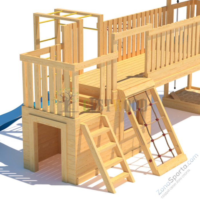 Детская деревянная игровая площадка для улицы дачи CustWood Scout S11