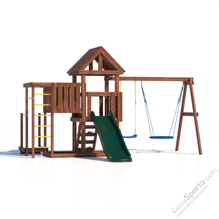 Детская площадка CustWood Junior Color JC9 с деревянной крышей