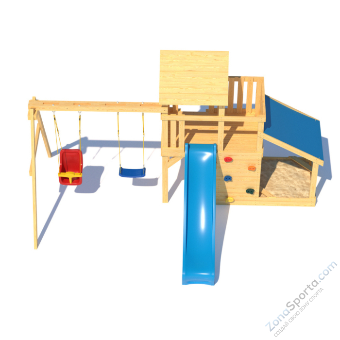 Детская площадка CustWood Scout S7 с деревянной крышей