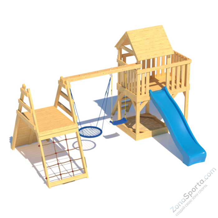 Детская площадка CustWood Scout S8 с деревянной крышей