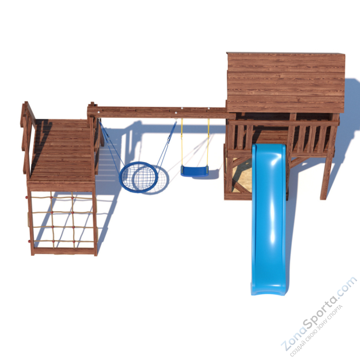 Детская площадка CustWood Scout SC8+ с большой деревянной крышей