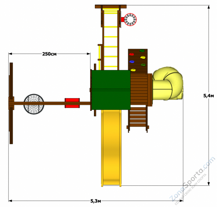 Детская площадка Мельница с трубой 3