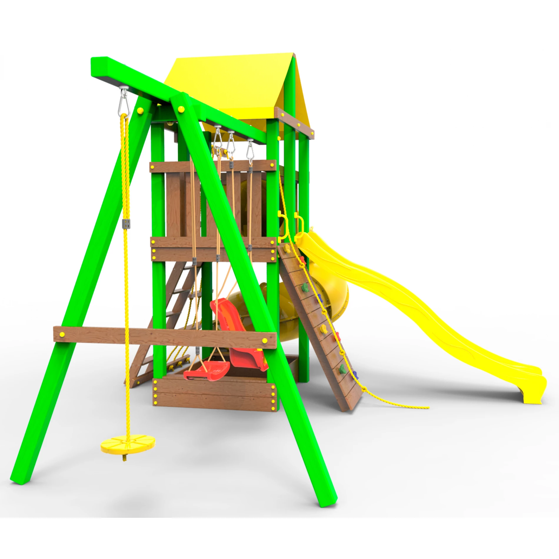 Детская площадка Пикник Элит с винтовой трубой (зеленый)