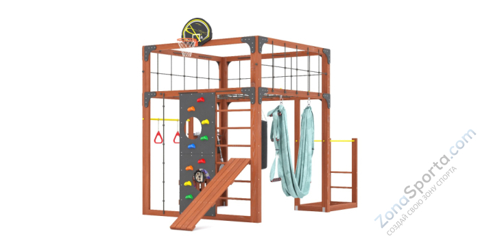 Детская площадка Савушка Куб-1 (Махагон) с гамаком для йоги