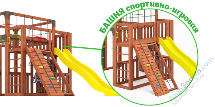 Детская площадка Савушка Куб-3 (Махагон) подушками и коконом