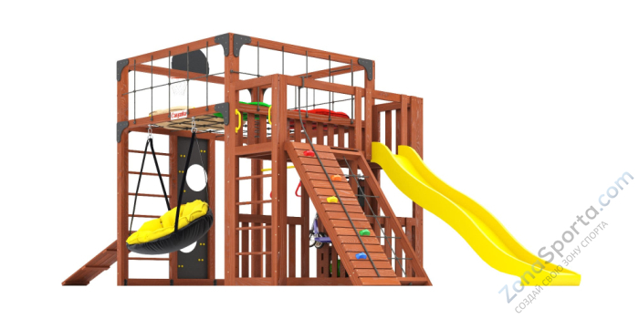 Детская площадка Савушка Куб-3 (Махагон) с подушками