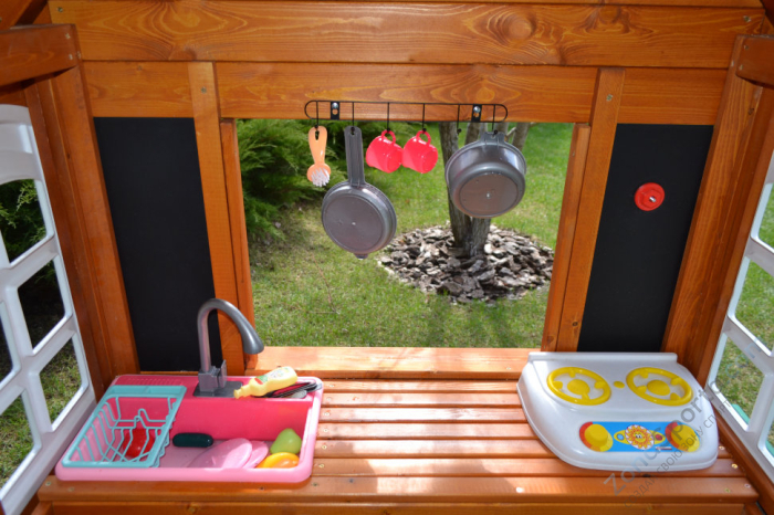 Детский домик Happy house 3 песочный дворик