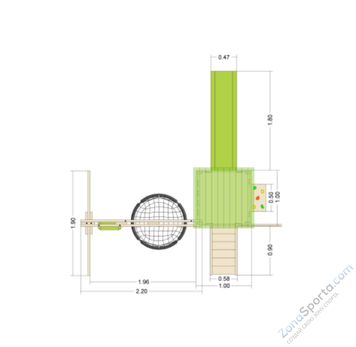 Детский игровой комплекс Unix Kids (6 in 1) Dark Green