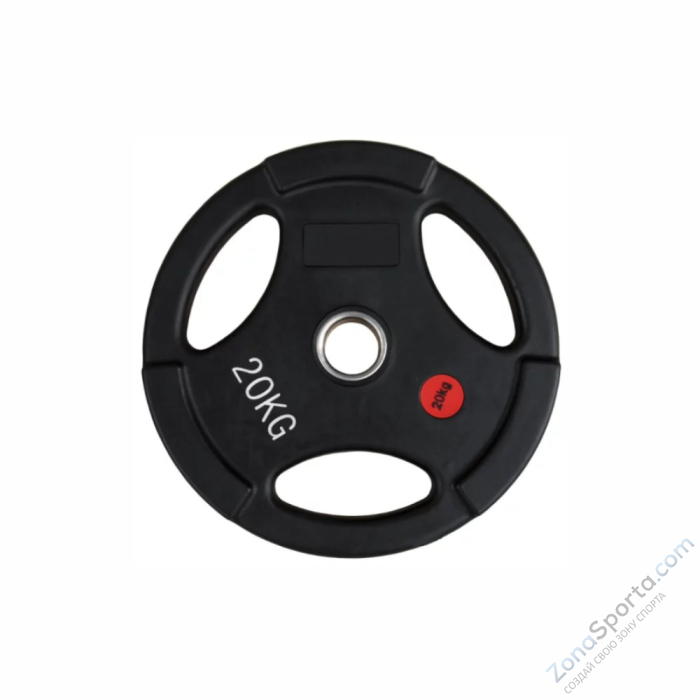 Диск обрезиненный с тремя хватами  UltraGym 25 кг 