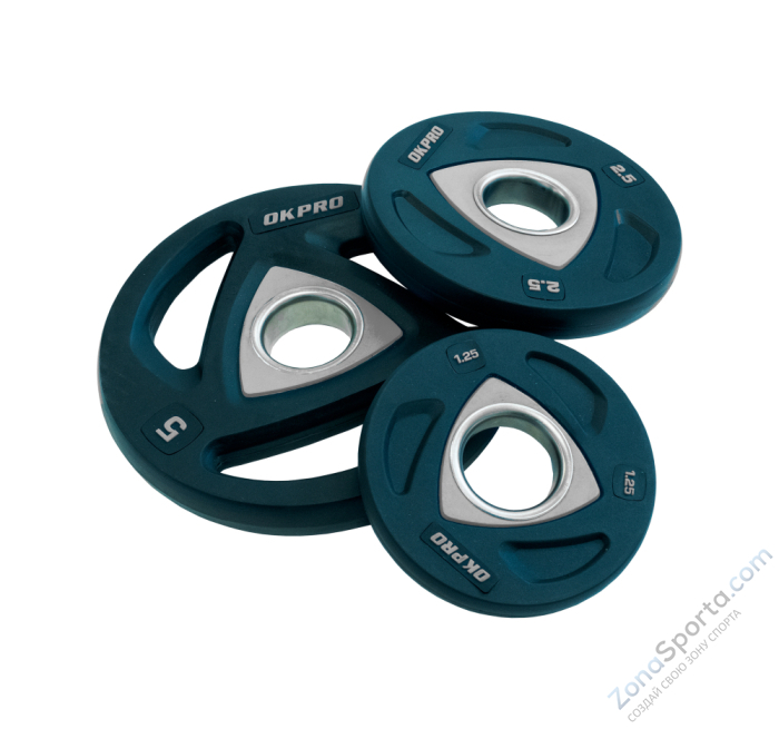 Диск олимпийский полиуретановый 1,25 кг OKPRO OK2037A-125-G