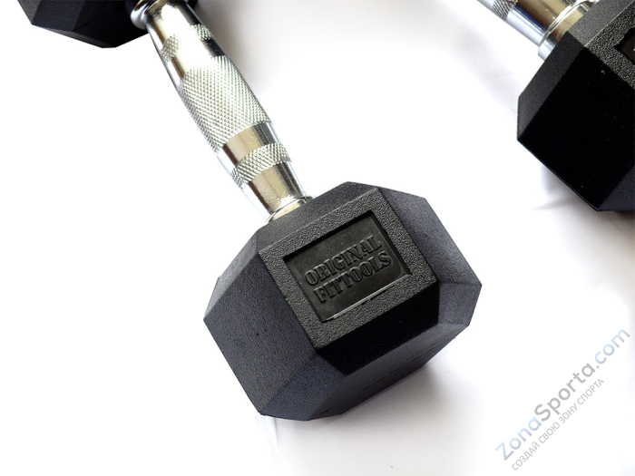 Гантель 27,5 кг гексагональная Original FitTools FT-HEX-27,5