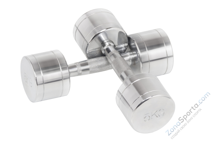 Хромированные гантели 10 пар от 1 кг до 10 кг