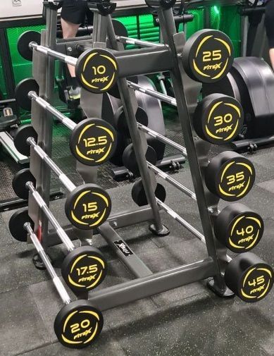 Комплект полиуретановых фиксированных штанг 10-45 кг со стойкой  Fitex FTX-414.1