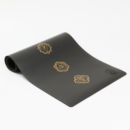 Коврик для йоги INEX Yoga PU Mat TPE c гравировкой серый