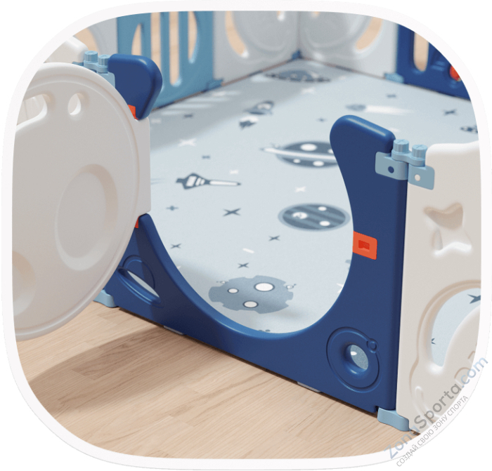 Манеж Unix Kids Supreme Space 200x240 Blue с качелями