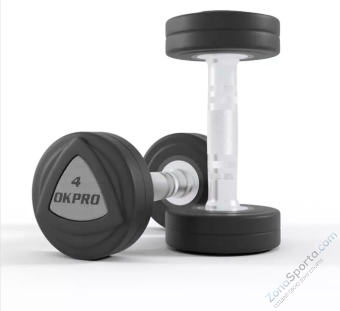 Набор полиуретановых гантелей от 12 до 30 кг (шаг 2 кг) OKPRO OK1032B-12-30-G