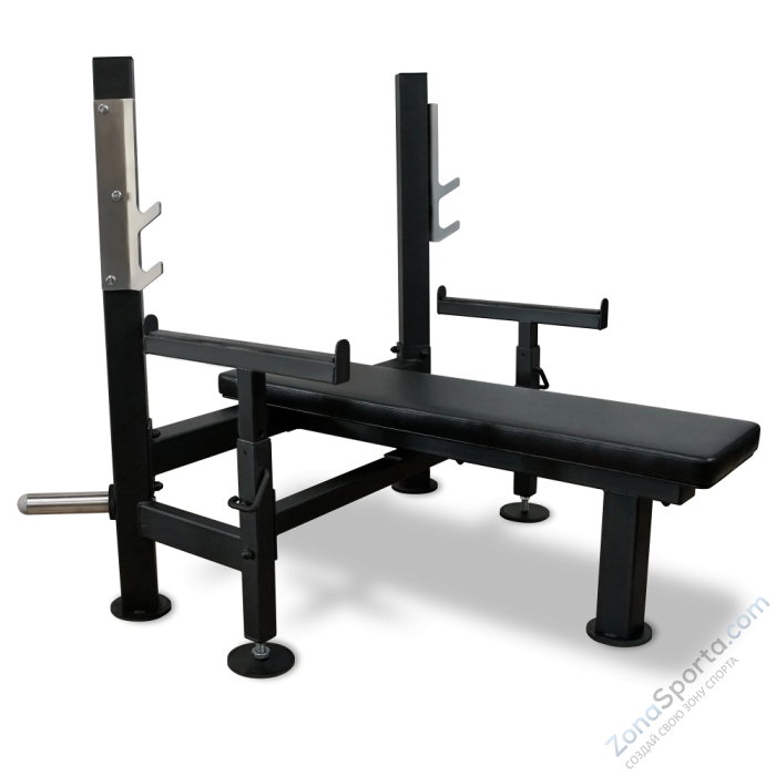 Скамья для жима лёжа со страховочными упорами Bronze Gym Partner ML-902