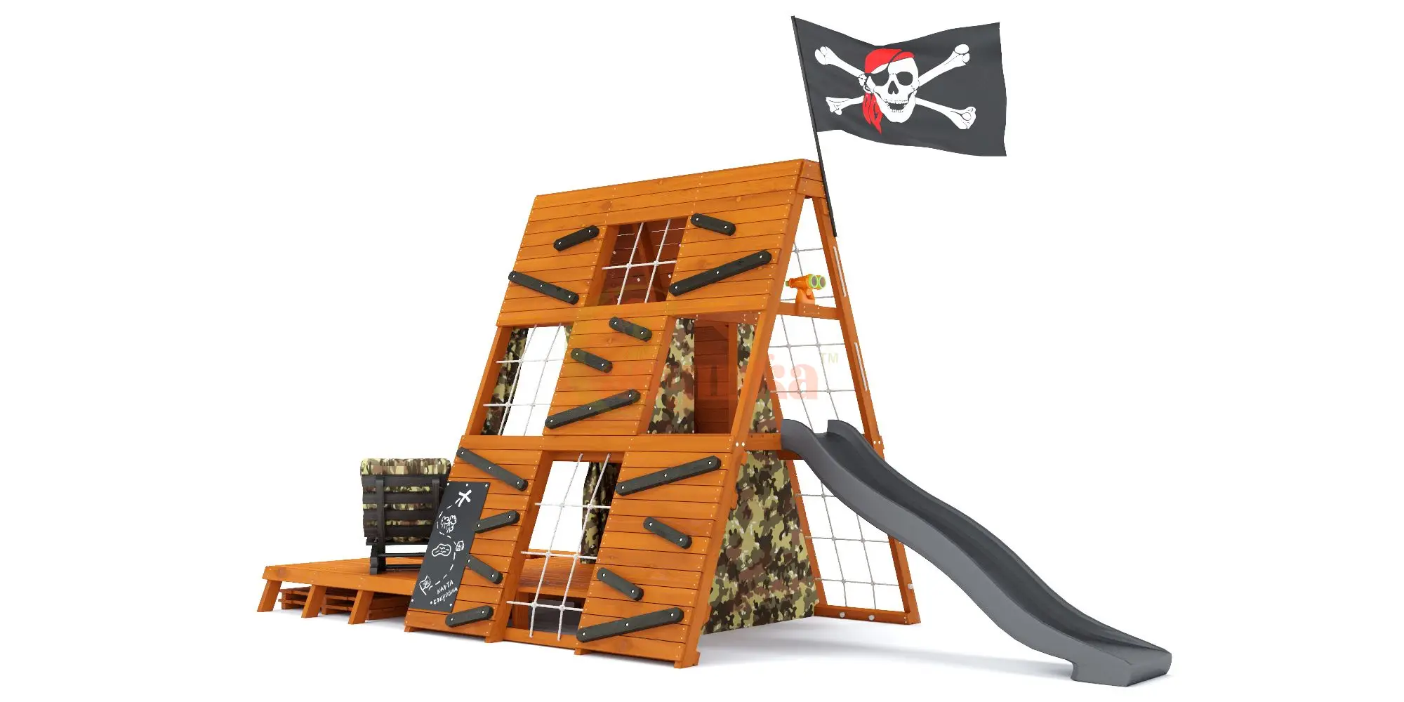 Спортивный домик Савушка База-4 (Милитари) с креслом