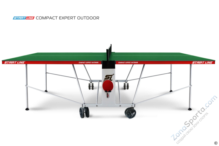 Стол теннисный Start Line Compact Expert 6 Всепогодный Зелёный