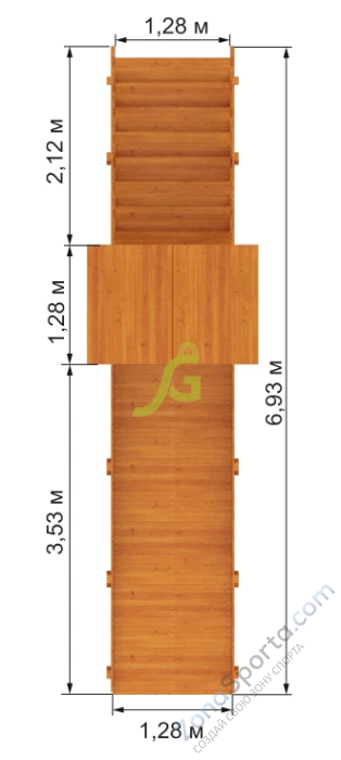 Заливная горка IgraGrad Snow Fox Start с крышей скат 4 м