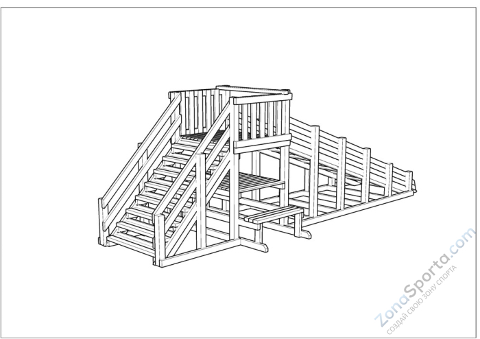 Зимняя деревянная заливная горка Ледянка 1 (масло)