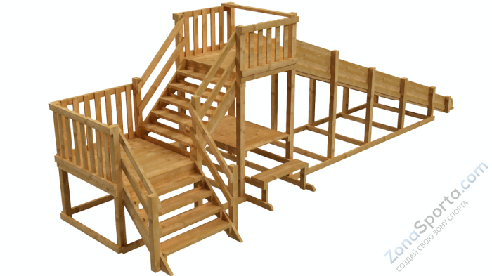 Зимняя деревянная заливная горка Ледянка 2 (пропитка)