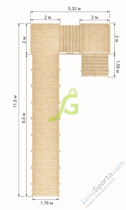 Зимняя горка IgraGrad Snow Fox скат 10 м (мод. 2) без окраски