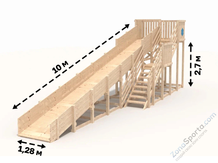 Зимняя горка IgraGrad Snow Fox скат 10 м без окраски