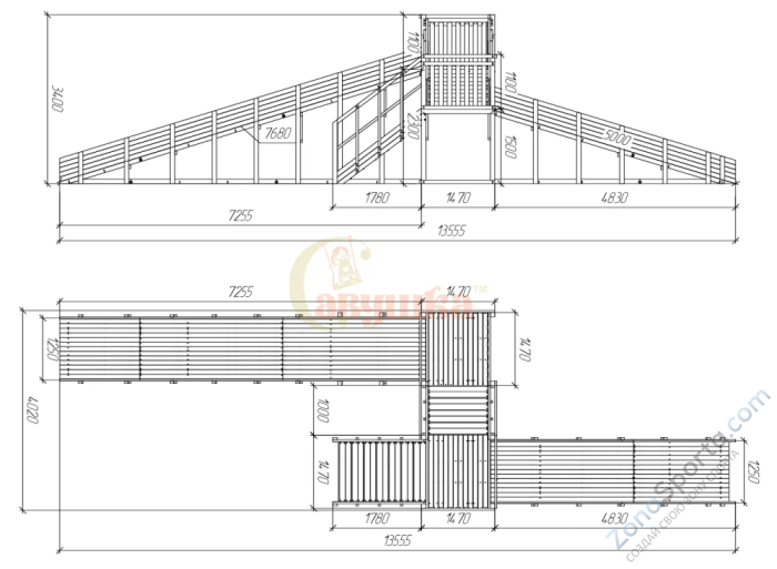 Зимняя горка Савушка Зима Wood-7/1